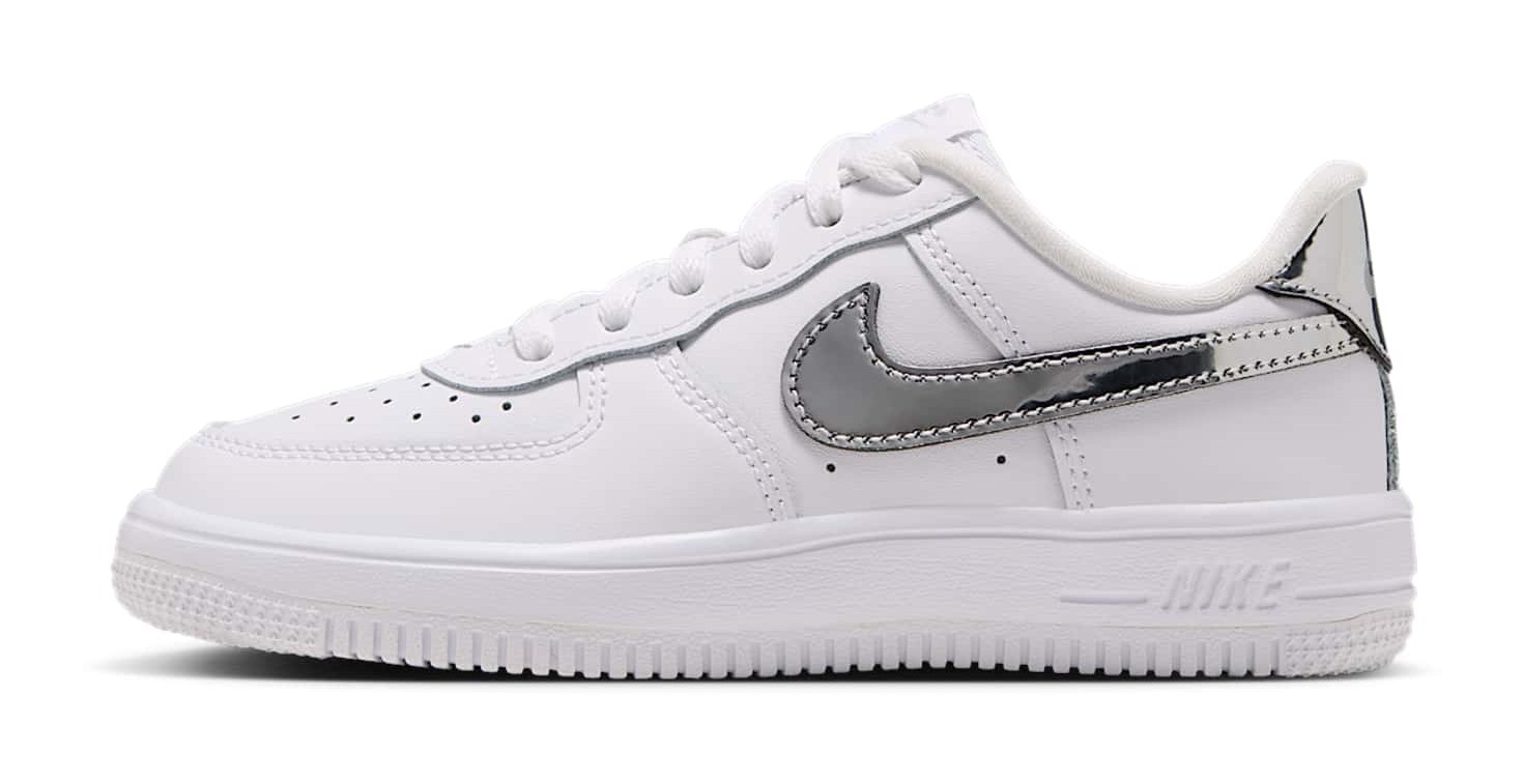 Nike Force 1 Low Lace "White & Metallic Silver"