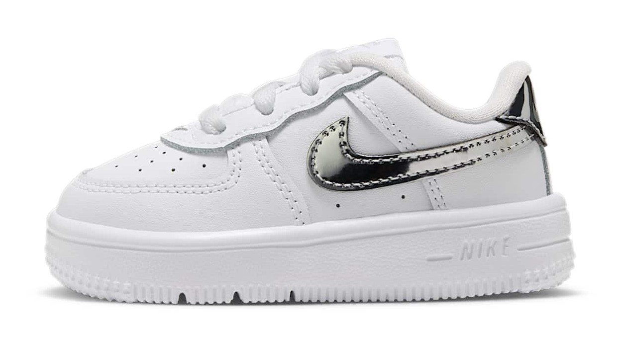 Nike Force 1 Low Lace "White & Metallic Silver"