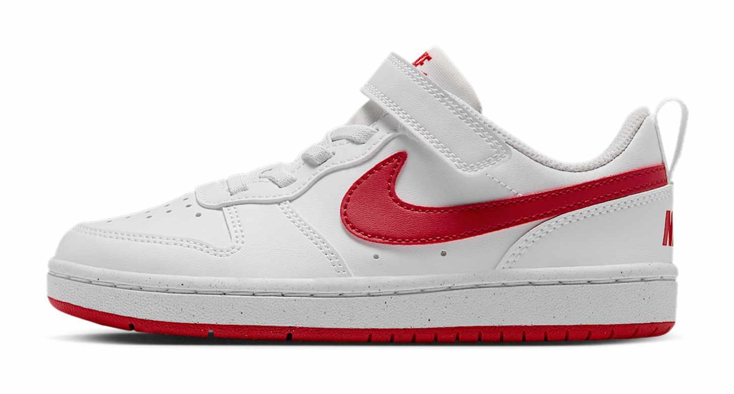 Nike Court Borough Low Recraft "White & University Red"