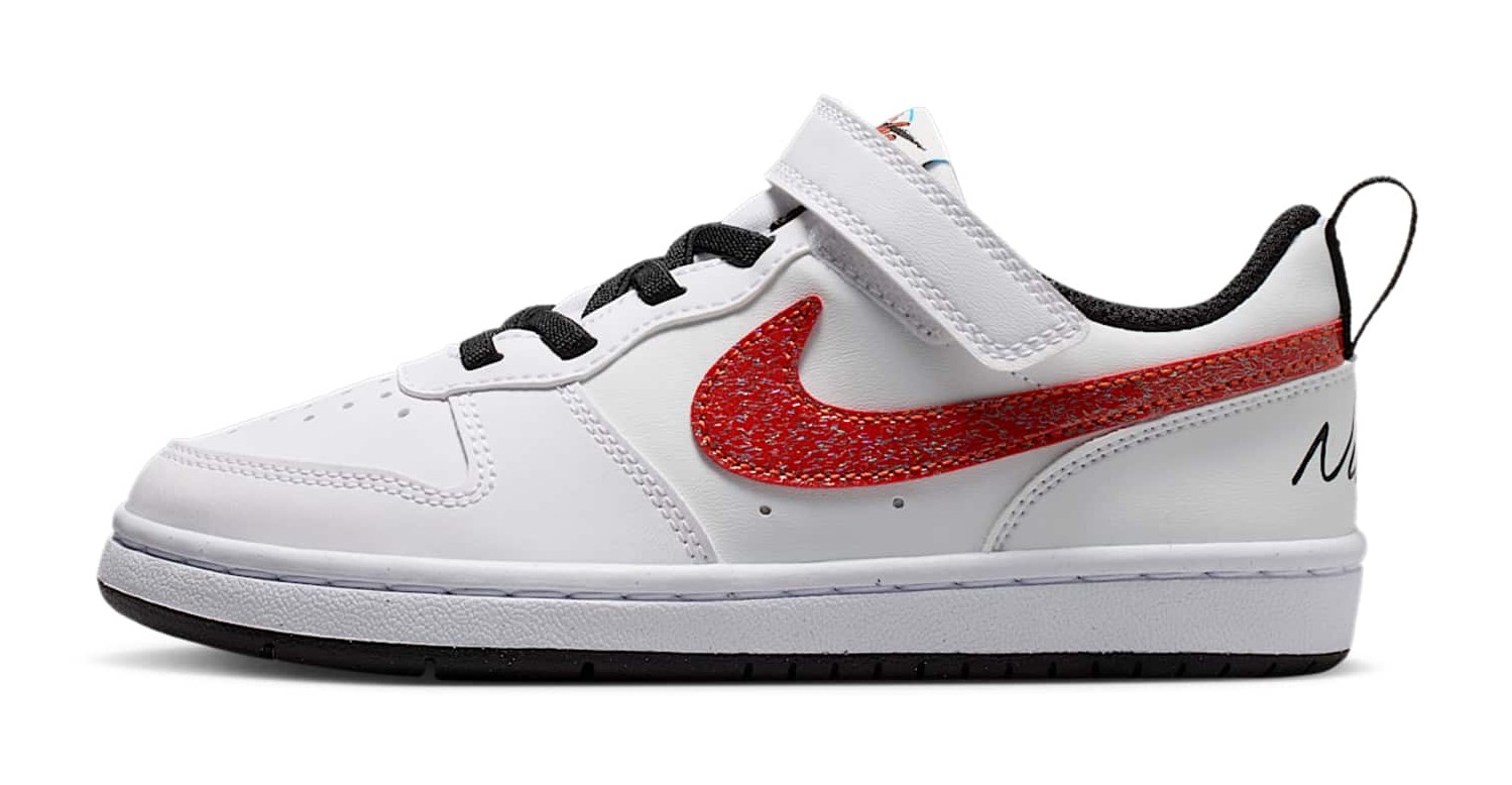 Nike Court Borough Low "White & Picante Red"