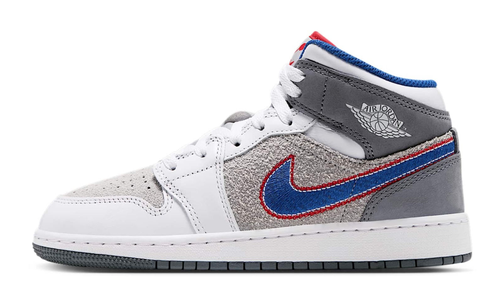 Air Jordan 1 Mid SE "Light Smoke Grey & University Red"