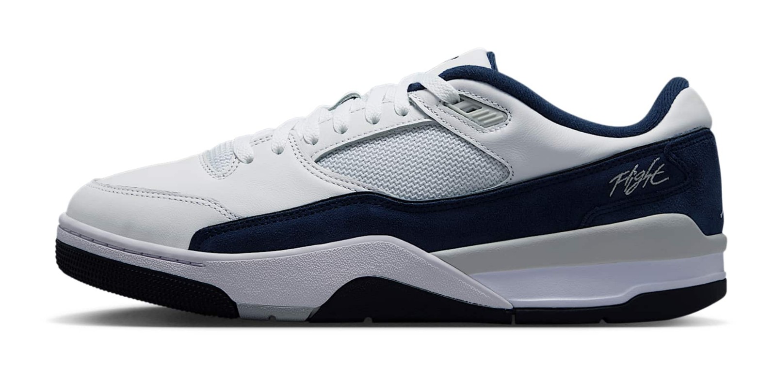 Jordan Flight Court "White & Light Smoke Grey"